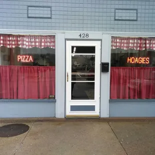 Outside and inside shop