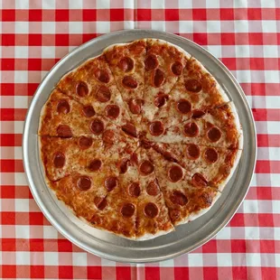 a pepperoni pizza