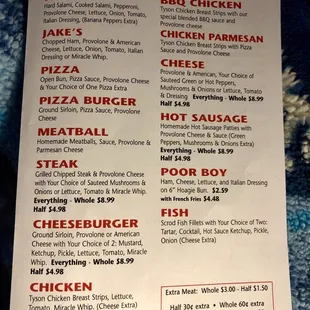 menu
