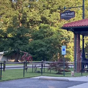 the entrance to jake's place