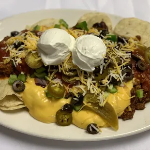 a plate of nachos