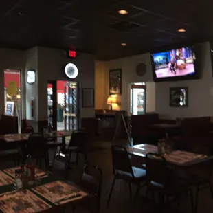 Over 15 flatscreens scour the walls