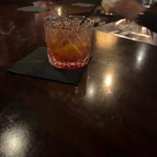 a cocktail on the bar