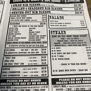 menu