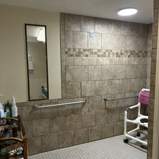This is another shower room tile job I did in the same nursing home.