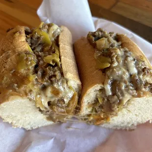 Original Philly Cheesesteak with banana peppers