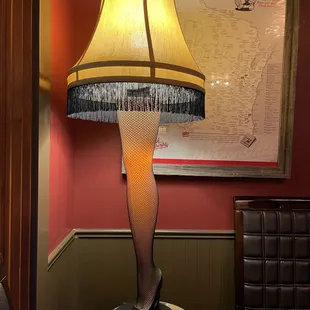 Cool leg lamp in the entry