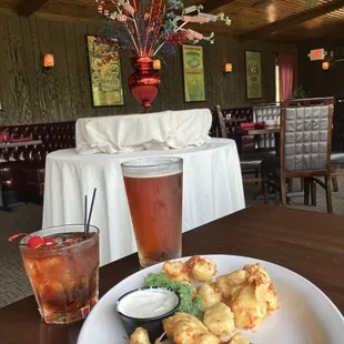 Cheese curds and cocktails