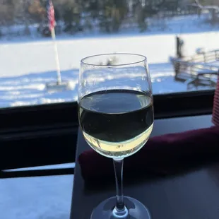 Wine with a winter view