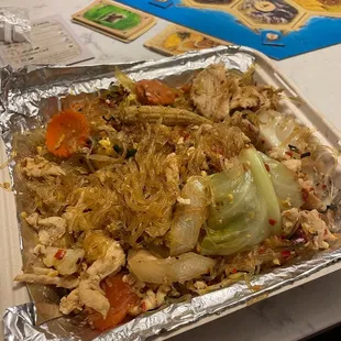 Pad Woon Sen Noodle (with chicken, medium spice)