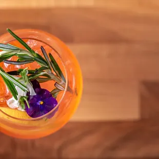 French Slang Spritz

French Slang Spritz 
Aperol, Gin, Moscato d' Asti, Cranberry