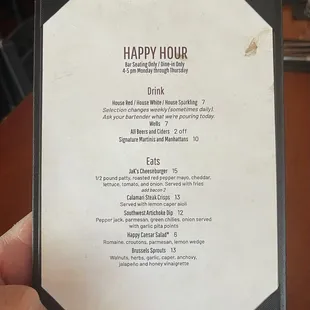 Happy Hour Menu 5/2024 - IG: @nelson_eats