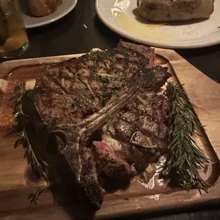 porterhouse and loaded potato