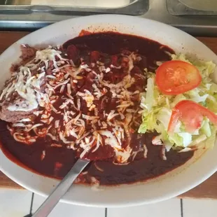 Delicious Red cheese enchiladas
