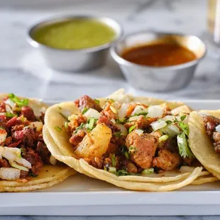 three tacos on a plate