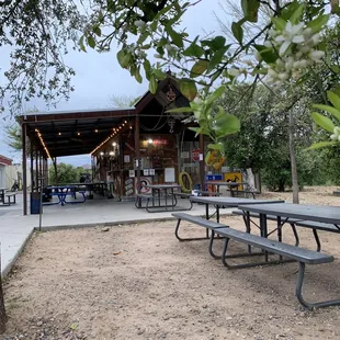 Outdoor seating; North of McDowell and South of the 202 Freeway, on the West side of Val Vista.