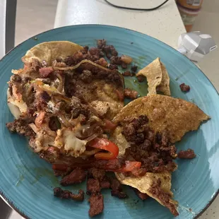 a plate of nachos