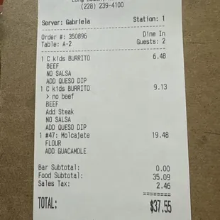 My husband couldn&apos;t eat all of his food he showed his weight loss card and they still charged him $2.00 more off the Kids menu.