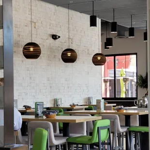 a view of a dining area