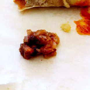 The &quot;dry&quot; piece of fat from my barbacoa taco. Yup, real dry