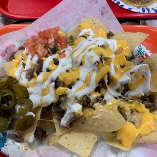 Nachos with steak