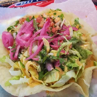 Fish taco salad w some extra toppings