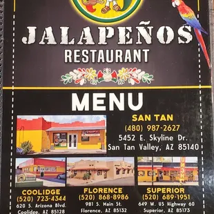 restaurant menu