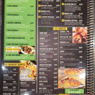 Menu part 1 as of 1/1/23