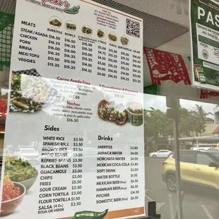 sushi and sashimi, menu