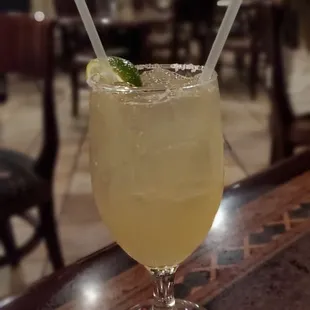 "La Clasica" Margarita (House Tequila, Triple Sec, Orange Liquor, and sour mix).