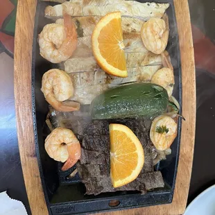 Jalapeños Fajitas Trio!  Beef, tender chicken and grilled shrimp!