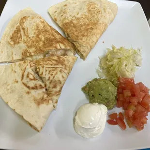 Shrimp quesadillas with grilled onions!