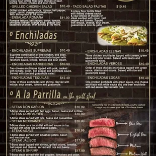 the menu for jalapenos grill