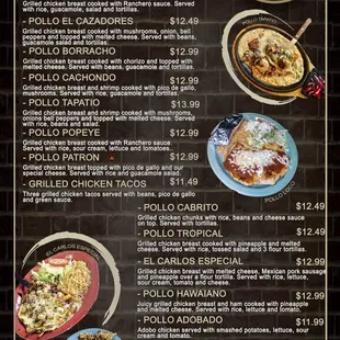 the menu for jalapenos grill