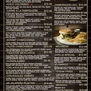 the menu for jalapenos grill