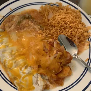 Chicken, Cheese &amp; Onion enchiladas