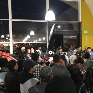 The pre-opening crowd