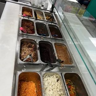 Yummy choices in meats, beans and toppings.