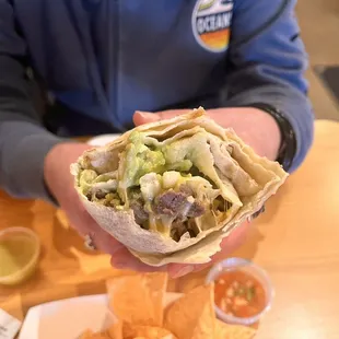 Fries, guacamole, carne, cheese