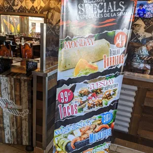 This is their weekly special menu as of 9-7-21