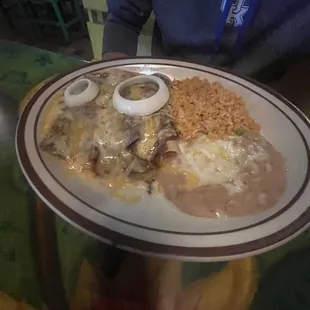 Enchiladas Poblanas with chicken