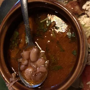 The beans that accompany the fish tacos