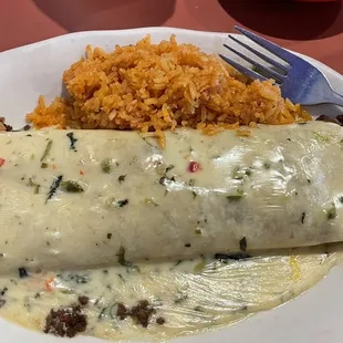 Jalapeño burrito with ground beef