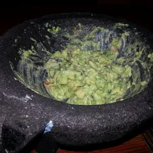 Guacamole made fresh tableside. Yummy!!