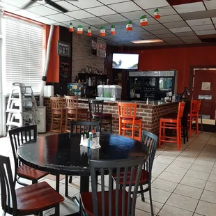 a view of the dining area