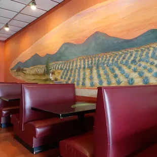 a mural on the wall