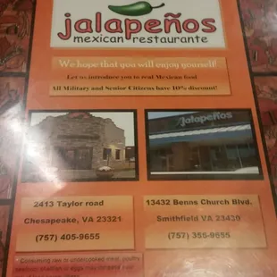 New Menu. You pay at the register