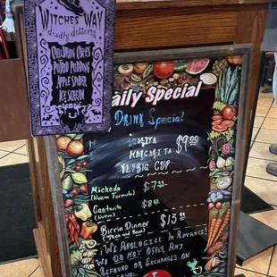 a menu for a restaurant