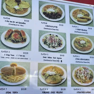 Updated menu pricing