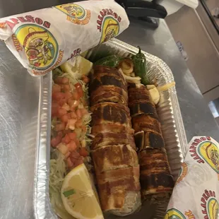 Bacon wrapped burritos el Rey
